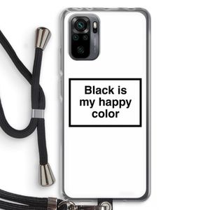 Black is my happy color: Xiaomi Redmi Note 10 Pro Transparant Hoesje met koord