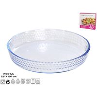 Glazen ovenschaal-serveerschaal rond 26 x 26 cm - Ovenschotel oven serveerschaal van glas