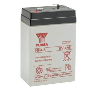 Yuasa Yuasa NP4-6 6V 4000mAh Loodaccu 6 V 4 Ah Loodvlies (AGM) (b x h x d) 70 x 105.50 x 47 mm Geringe zelfontlading