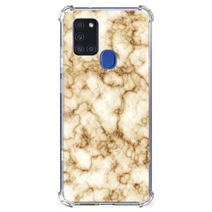 Samsung Galaxy A21s Anti-Shock Hoesje Marmer Goud