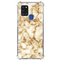 Samsung Galaxy A21s Anti-Shock Hoesje Marmer Goud