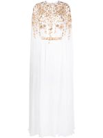 Dina Melwani robe à ornements en cristal - Blanc