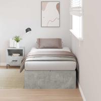 Bedframe met opslag Betongrijs 200 x 80 x 31.5 cm Bewerkt hout
