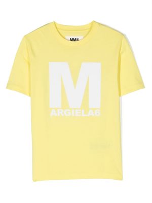 MM6 Maison Margiela Kids t-shirt en coton à logo imprimé - Jaune