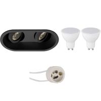 Energiezuinige LED Inbouwspots Set - GU10 - Mat Zwart - Kantelbaar - 4W - Warm Wit 3000K