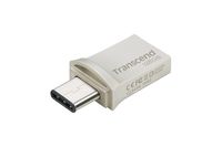 Transcend JetFlash 890 USB flash drive 128 GB USB Type-A / USB Type-C 3.2 Gen 1 (3.1 Gen 1) Zwart, Zilver - thumbnail