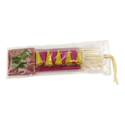 Geschenkset Wierookkegels met Kegelbrander Olifant (Paars)