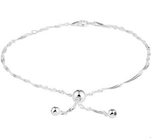 Enkelbandje Bolletjes zilver 22 -24 cm