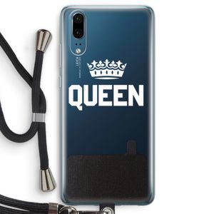 Queen zwart: Huawei P20 Transparant Hoesje met koord