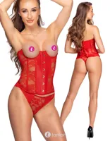 * COTTELLI Open cup corsage set rood, CC2611554 - thumbnail