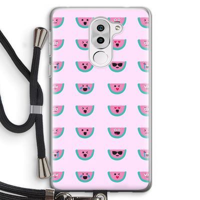 Smiley watermeloenprint: Honor 6X Transparant Hoesje met koord