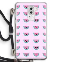 Smiley watermeloenprint: Honor 6X Transparant Hoesje met koord