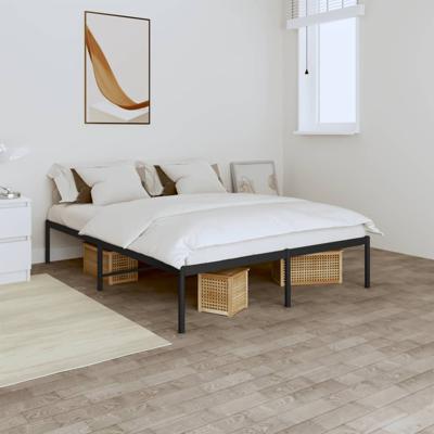 Bedframe metaal zwart 150x200 cm