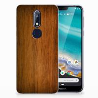 Nokia 7.1 | Bumper Hoesje | Donker Hout