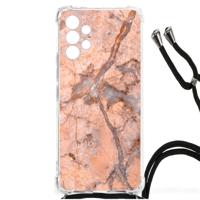 Samsung Galaxy A13 4G Anti-Shock Hoesje Marmer Oranje