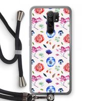 Bloemetjes: Xiaomi Redmi 9 Transparant Hoesje met koord