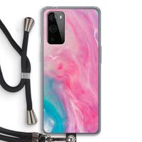 Roze explosie: OnePlus 9 Pro Transparant Hoesje met koord