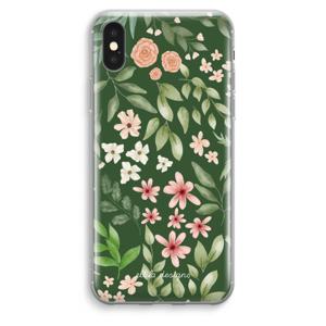 Botanical green sweet flower heaven: iPhone XS Max Transparant Hoesje