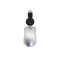 Mini computer muis intrekbare USB-kabel optische Ergonomic1600 DPI Portable kleine muizen voor laptop (zilver)