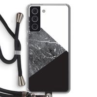 Combinatie marmer: Samsung Galaxy S21 FE Transparant Hoesje met koord