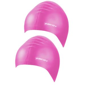 2x stuks latex badmutsen roze voor volwassenen