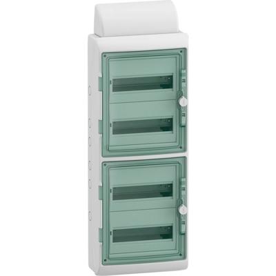 Schneider Electric 13988 Mureva Verdeler voor vochtige ruimtes Opbouw (op muur) Aantal groepen: 48 Aantal rijen: 4 Inhoud: 1 stuk(s)