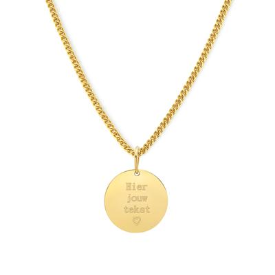 Gegraveerde eigen tekst ketting - Stainless steel - Goud - 13mm