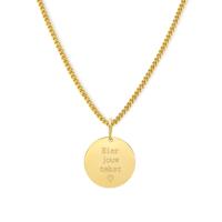 Gegraveerde eigen tekst ketting - Stainless steel - Goud - 13mm