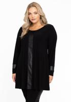 Yoek Tuniek wide bottom leer | Zwart | Maat 54/56