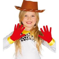 Rode verkleed handschoenen voor kinderen - thumbnail