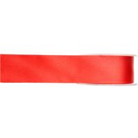 Hobby/decoratie sierlint - satijn - rood - 1,5 cm/15 mm x 25 meter - cadeaulint