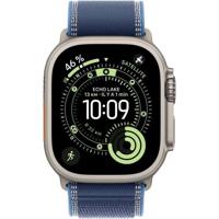 Apple Watch Ultra 3 GPS + Cellular - 49 mm - Natuurlijke titanium kast - Blauw/felblauw Trail Loop-bandje - S/M