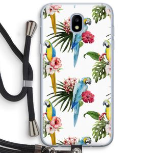Kleurrijke papegaaien: Samsung Galaxy J5 (2017) Transparant Hoesje met koord