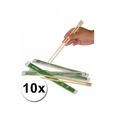 Papstar Eetstokjes - van bamboe hout - 10x paar - Sushi - Japans - Chinees eten