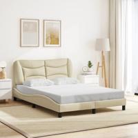 Bedframe zonder matras 120x200 cm stof crèmekleurig