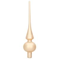 Decoris Kerst piek - champagne - 26 cm - glas - mat - kerstboompiek