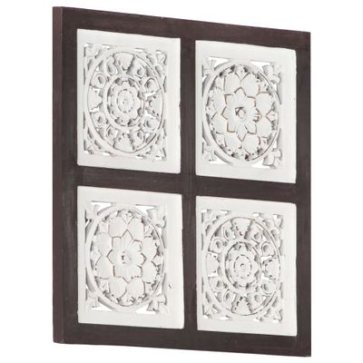 VidaXL Wandpaneel handgesneden 40x40x1,5 cm mdf bruin en wit
