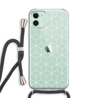 Zwart-witte kubussen: iPhone 11 Transparant Hoesje met koord