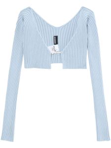 Jacquemus cardigan La maille Pralù à coupe crop - Bleu