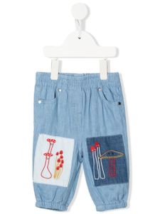 Stella McCartney Kids jean à motif brodé - Bleu