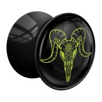 Double Flared Plug met Magic Skull Design Acryl Tunnels & Plugs - thumbnail