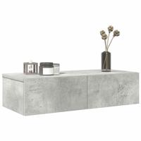 Wandschap met lades 60x26,5x15 cm bewerkt hout betongrijs
