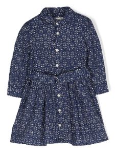 POLO RALPH LAUREN KIDS robe-chemise ceinturée à imprimé graphique - Bleu