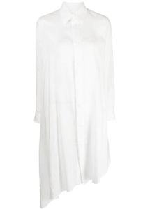 Yohji Yamamoto robe asymétrique à détail drapé - Blanc