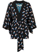 DVF Diane von Furstenberg veste en soie à imprimé graphique - Bleu