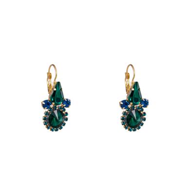 Day&Eve Oorbellen Temple Stone Green/Blue Goud