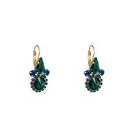 Day&Eve Oorbellen Temple Stone Green/Blue Goud
