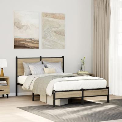 Bedframe zonder matras metaal sonoma eikenkleurig 120x200 cm