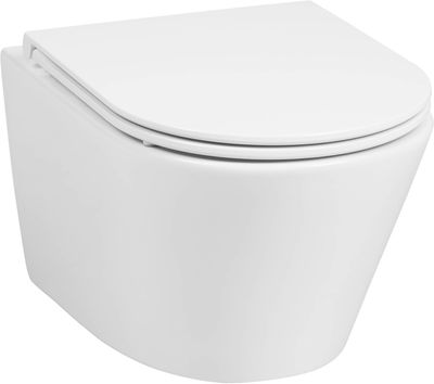 Saqu Sky 3.0 randloos hangtoilet met flatline toiletbril met quickrelease wit Saqu Sky 3.0 randloos hangtoilet met flatline toiletbril met quickrelease wit