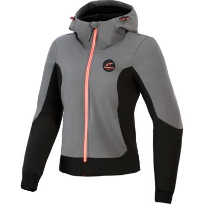 ALPINESTARS Stella Radium Tech Hoodie, Motorhoodie dames, Diep Grijs-Zwart